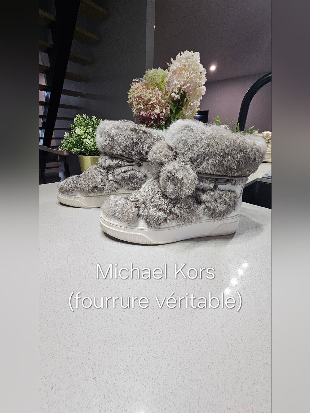 MICHAEL KORS Impressionantes Bottes Cuir & Fourrure Véritable